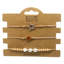 AB 0154 - Kaart met 3 armbanden - Elastisch