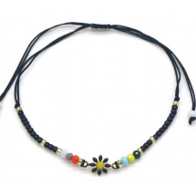 AK 0287 - Armband - TrekkoordSluiting - Flower