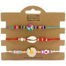 AC 0029 - Kaart met 3 armbanden - Elastisch