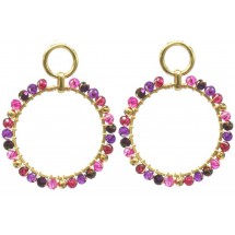 AC 0079 - Oorbellen - Stainless Steel - Faceted Glass Beads - 4,5 x 3 cm