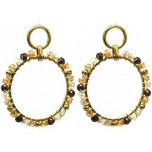 AC 0098 - Oorbellen - Stainless Steel - Faceted Glass Beads - 4,5 x 3 cm