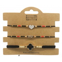 AC 0107 - Kaart met 3 armbanden - Elastisch