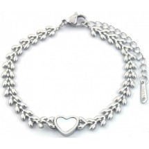 AC 0174 - Armband - Stainless Steel - Heart MOP
