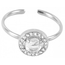 AD 0053 - Ring - Stainless Steel - Verstelbaar - Zirkonia