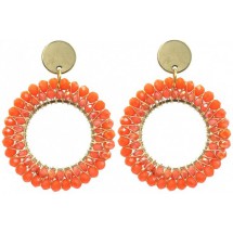 AF 0109 - Oorbellen - Faceted Glass Beads - 5 cm
