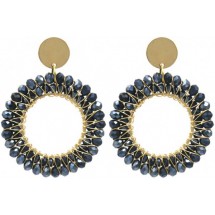 AF 0297 - Oorbellen - Faceted Glass Beads - 5 cm