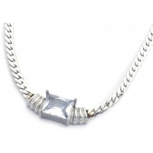 AK 0063 - Ketting - Stainless Steel - Cubic Zirkonia