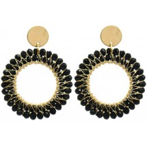 AK 0250 - Oorbellen - Faceted Glass Beads - 5 cm