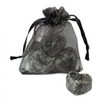 AC 0020 - Amberblokje - Black Musk -  Hart - Set van 3 - Organza zakje