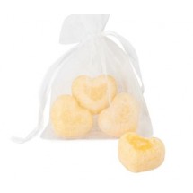 AC 0021 - Amberblokje - Baby Powder -  Hart - Set van 3 - Organza zakje