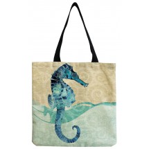 AB 0224 - Shopper met print - 38 x 40 cm - Zeepaard
