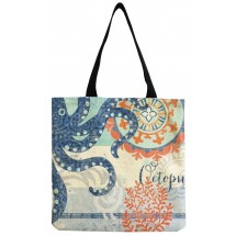 AC 0065 - Shopper met print - 38 x 40 cm - Octopus