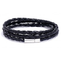 AC 0172 - Gevlochten - Lederen - Wikkelarmband