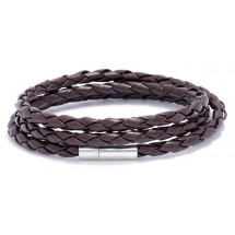 AK 0301 - Gevlochten - Lederen - Wikkelarmband
