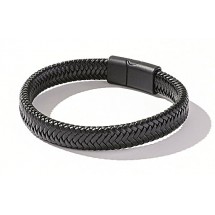 AA 0094 - Heren armband - 22 cm - Gevlochten - PU Leder 