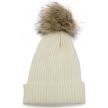 SK 0036 Beanie with Pompon White