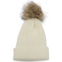 SA 0011 Beanie with Pompon White