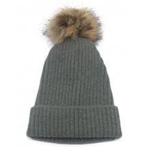 SA 0002 Beanie with Pompon Grey