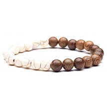 AB 0297 - Armband - Natuursteen - Hout