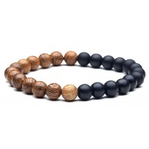 AC 0063 - Armband - Natuursteen - Hout