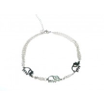 AF 0216 Stainless steel enkelbandje-Olifant 24+5cm