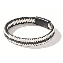 AA 0124 - Heren armband - 22 cm - Gevlochten - PU Leder 