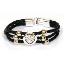 AH 0255 - Gevlochten PU Lederen armband - Love