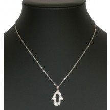 AF 0150 - Ketting - Stainless Steel - Crystals - Hand