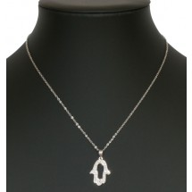 AB 0287 - Ketting - Stainless Steel - Crystals - Hand