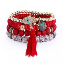 AB 0172 - Armband - Bohemian - 4 Lagen - Tassel