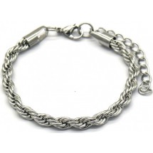 AB 0122 -  Armband - Stainless Steel - Twisted - 5mm