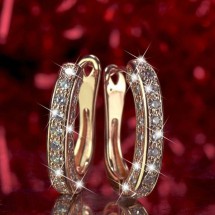 SA 0029 - Oorbellen -Threesided - Rhinestone - 2cm