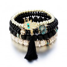 SK 0024 - Armband - Bohemian - 4 Lagen - Tassel