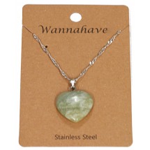 AK 0015 Stainless steel necklace/Natuursteen