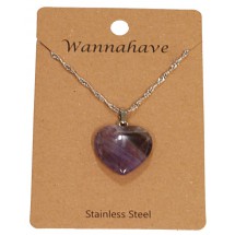 AH 0045 - Stainless steel- Natuursteen - Amethyst