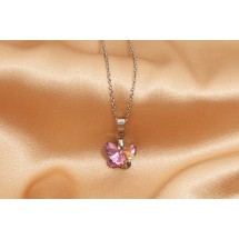 AK 0417 Stainless Steel Necklace-Shine/Butterfly