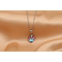 AF 0341 Stainless Steel Necklace-Shine/Heart