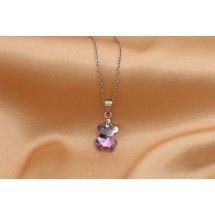AK 0028 Stainless steel necklace/Crystal Bear