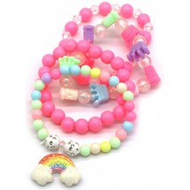 AK 0324 - Set met 4 kinderarmbanden - Elastisch