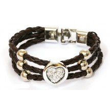 AH 0121 Gevlochten PU Lederen armband - Love