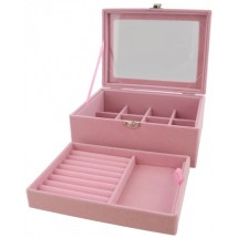 AA 0238 Luxe sieraden box-Roze 2 delen