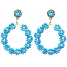 AA 0180 - Oorbellen - Glass Beads - Flowers- 6x4,5cm