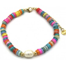 AB 0144 - Armband - Stainless Steel - Schelpen - Parel