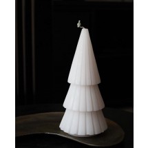 AF 0030 - Kaars - Boom -  8,6x8,6x19,5cm - Maat  L - Beige