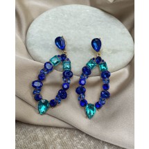 AA 0043 - Oorbellen - Rhinestone - Glass - Gold Plated - 7,7*3,5cm