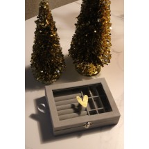 Sieradendoos - Hart - Fluweel - Met Venster - 20x15x4,5 cm