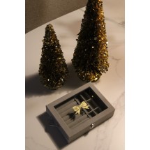 Sieradendoos - Strik - Fluweel - Met Venster - 20x15x4,5 cm