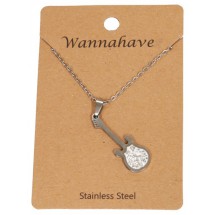 AF 0153 Stainless steel necklace/Crystals