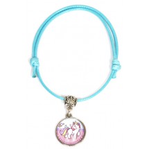 AF 0072 - Kinderarmband - Trekkoord - Unicorn - Bedel