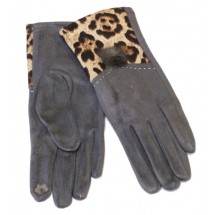 SK 0083 Handshoenen/leopard met pompon